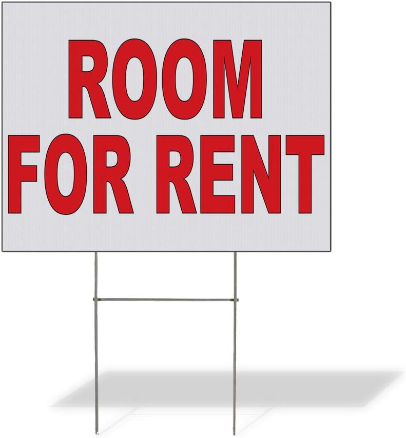 Fastasticdeals Weatherproof Yard Sign Room for Rent Red B Lawn Garden Rentals 18x12 Inches 1 Side Print One Size 18x12 Inches One Side print