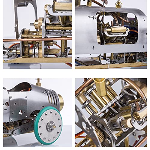 LAKA RC Dampffahrzeug Modell 1:10 Vollmetall Mini V4 Dampfmaschine Heckantrieb Müllfahrzeug mit Getriebe und Boiler für… – Bild 7