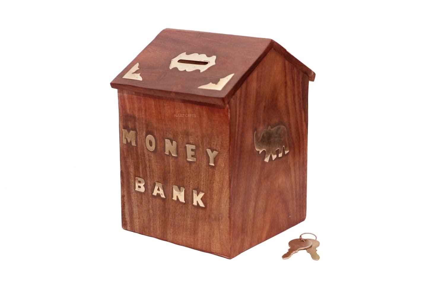 Sponsored Ad - Money Bank - Big Size Master Size Large Hut Shape Piggy Bank Wooden 7 X 5 Inch For Kids And Adults (Brown), Modern