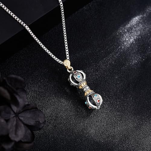 Amulette bouddhisme Vajra en argent pour style zen et méditation - 2