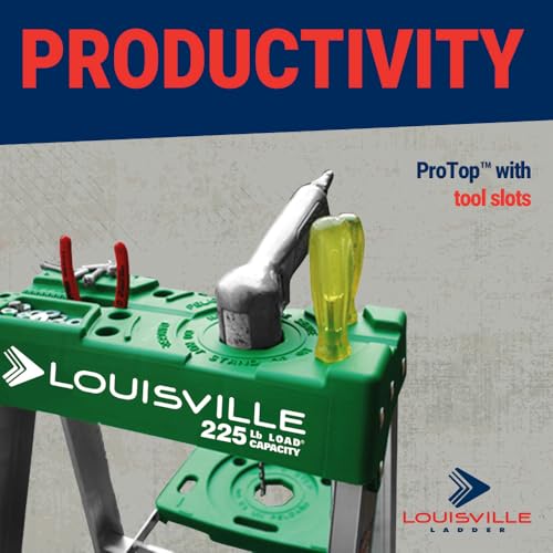 image for Louisville Ladder 4-foot Aluminium Step Ladder with tool tray, 225-Pou