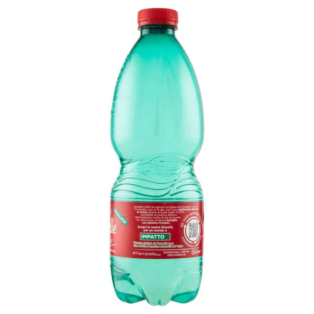 Italian Gourmet Acqua Minerale effervescente PET 48 x 500 ml de Italia | Bottiglia richiudibile, refrescante para comidas y de viaje, peso neto total 24 l