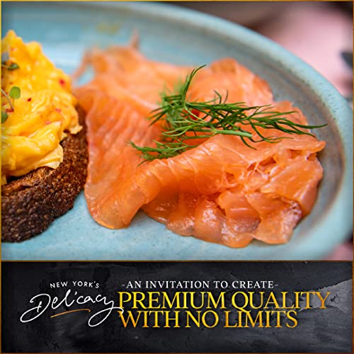 New York's Delicacy, Natural Smoked Salmon Nova - 3 X 1 Lb. [3 Lb.] - Most Awarded, Pre-Sliced, Fully Trimmed - Kosher, Gluten Free, High In Omega 3 - Processed In The Us From Fresh Never Frozen Premium Atlantic Salmon Fillets, Hatched In The Pristine Waters Of The Patagonia Lakes And Grown In The Southern Pacific Ocean. #TOP5