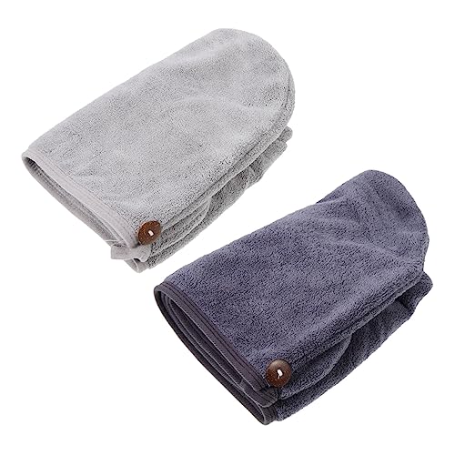 Beaupretty 2 Peças Toalha De Cabelo Seco Toalha De Cabelo De Microfibra Toalha De Cabelo Envoltório