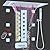 HOMEDEC LED Multi Functions Full Body Shower System with 6pcs Body Jets Spray with?Up/Down ?Shower Spout, Large 3 In 1 Modes 14x20inch Showerhead, Rainfall Mist Shower Faucet Set Complete, Chrome