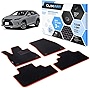CLIM ART Honeycomb Custom Fit Floor Mats for Lexus RX 2016-2022 300, 350, 450H, 350L, 450HL, 1st & 2nd Row, Car Mats Floor Liner, All-Weather, Car Accessories for Man & Woman, Black/Red - FL051416157
