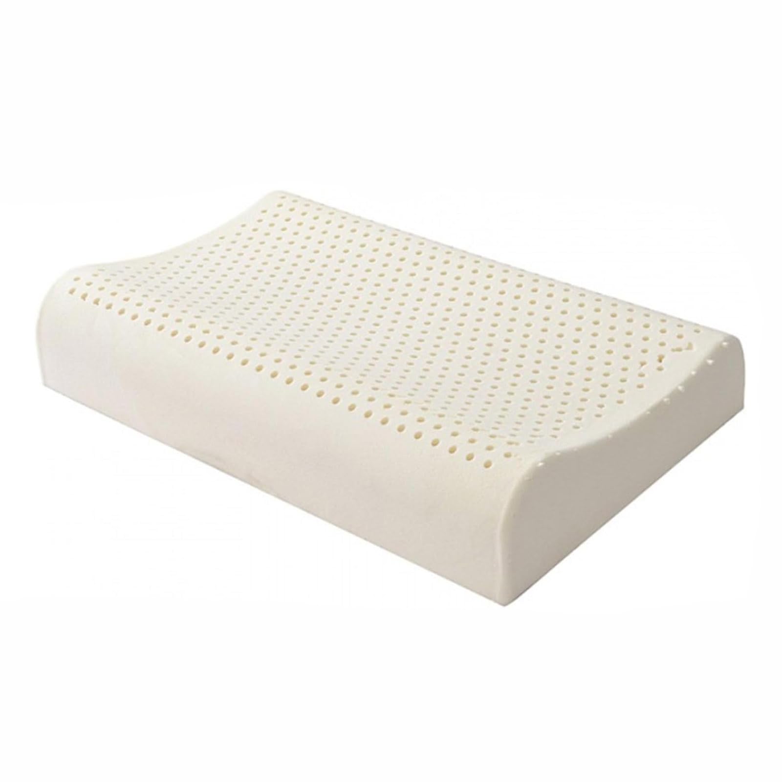 WJIANY 100% Natural Premium Latex Pillow, Contour Latex Pillow with Removable Cotton Cover, Breathable, Pressure Relief, Durable,A,30X50cm