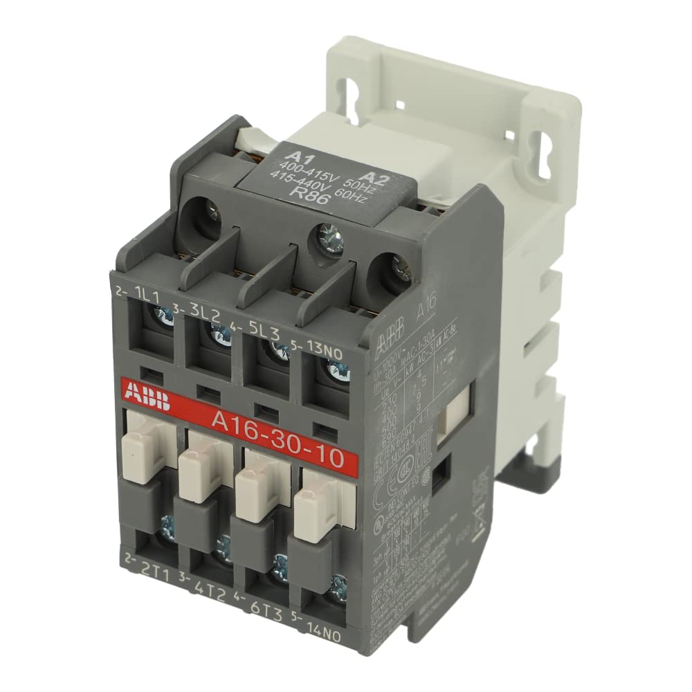 A16.30.10 400-415V 50HZ | 1SBL181001R8610 | A16-30-10 400-415V 50HZ | ABB 3 POLE CONTACTOR, 400-415V 50HZ / 415-440V 60HZ, 7.5KW (AC-3), 3NO, 1NO AUXILIARY CONTACT