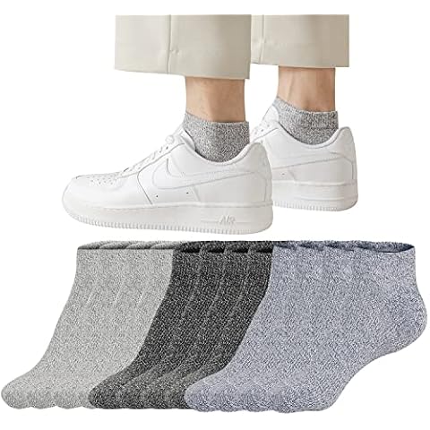 Men's Ankle Low Cut Socks Super Comfy Cotton Basic Grey Black Blue Socks(6 Pack) Cover