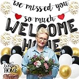 Welcome Home Decorations Set - Elegant "We Missed You" Banner, Foil Balloon & Cake Topper for Baby Shower Party (Black Gold) - Image 6
