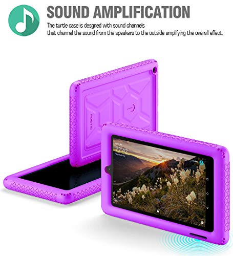 Poetic All-New Fire 7 Tablet Case (9Th Gen, 2019 Release), Heavy Duty Shockproof Kids Friendly Silicone Protective Case Cover, Corner Protection, Sound-Amplification Feature, Purple #TOP5