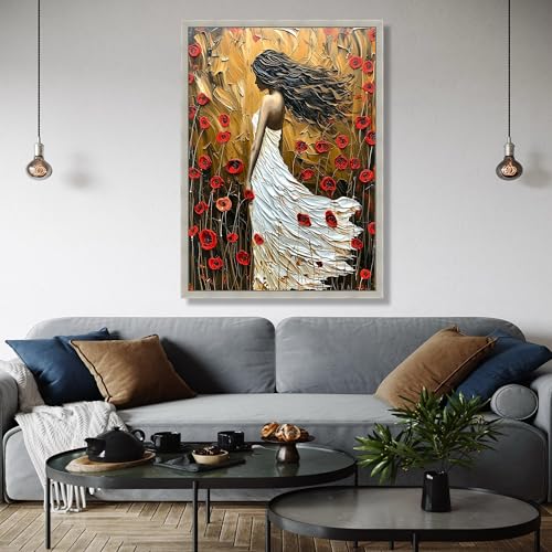 Robe blanche fluide tableau grand format pour mur vide - 2