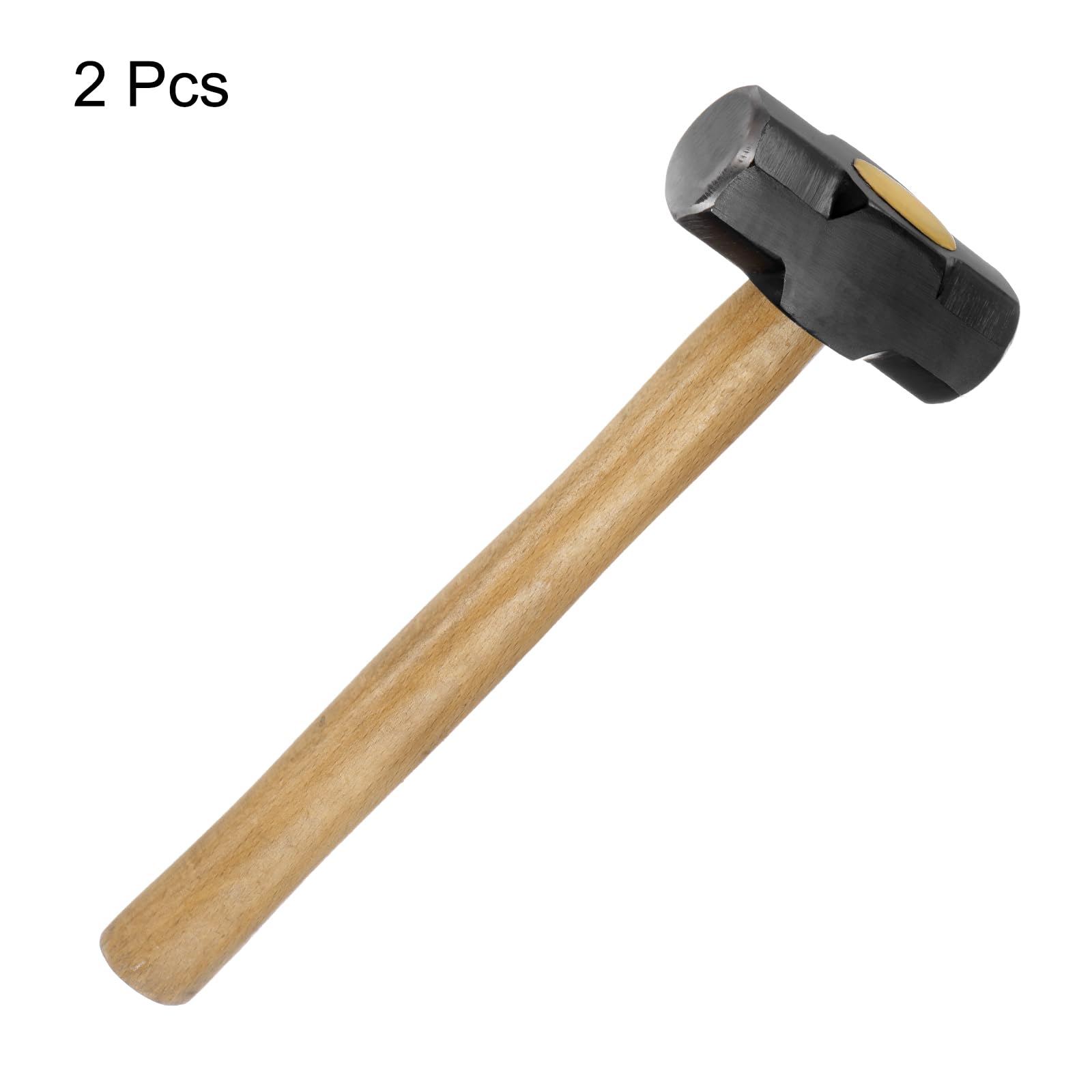 QUARKZMAN 2 Piezas de Martillo de Ingeniero de 2 Lb Golpe Potente Doble Cara Plana Martillo de Forja con Agarre Cómodo para Hogar Mejoras Reparaciones Carpintería, Negro Amarillo