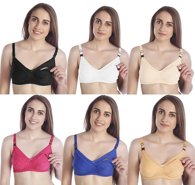 Women's Cotton Seamless Full Cup Non-Padded Feeding Bra/Nursing Bra/Maternity Bra Combo (Pack of 1)-image-24