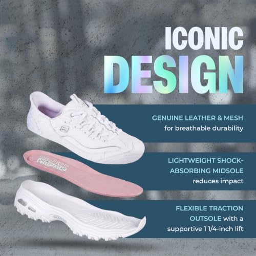Image of Skechers Women's D'Lites New Scene Sneaker | Hands Free Slip-Ins, Air-Cooled Memory Foam Insole, Cushioned midsole with flexible outsole, Sporty fashion sneaker lace-up