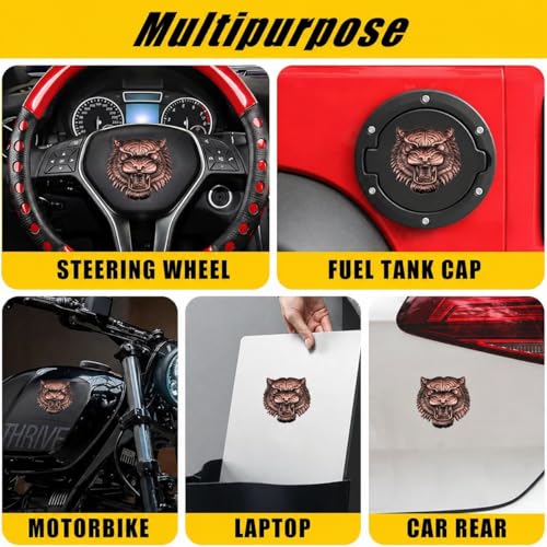 Image of Tiger 3D Metal Emblem for Cars & Bikes, Brass, Small 5.5 x 5.5 cm