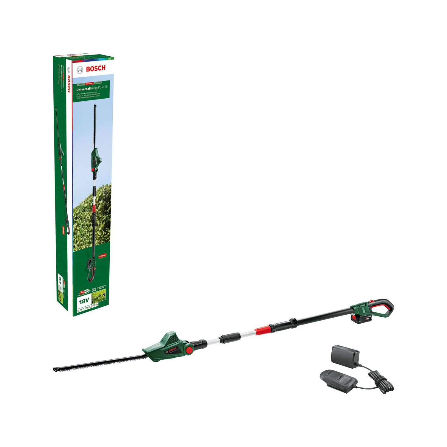 Bosch Tijeras cortasetos telescópicas a batería UniversalHedgePole 18 (1 batería, sistema de 18V, en caja)