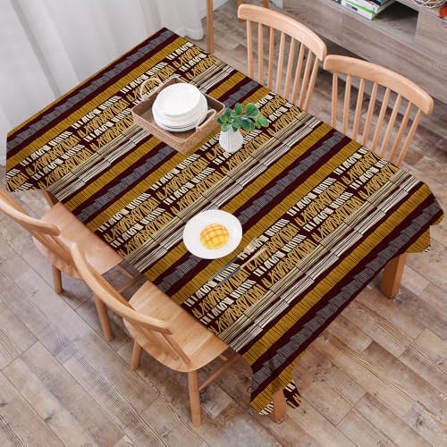 DALEXHM Nappe Rectangulaire 137x183 cm Nappe Exterieur Imperméable Anti-tâche Protection de Table pour Salle à Mangerr,Motifs vectoriels africains avec...