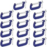 FUNSUEI 14 PCS 2 Inch C Clamp, Heavy Duty Malleable Iron C Clamp with 2 Inch Jaw Opening, 0.85 Inch