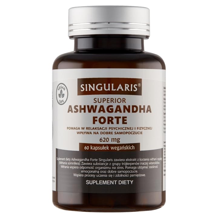 Ashwagandha Forte 620 mg, 1 Stück, indyjski 60 kapsuşek wegaşskich Singularis