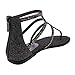 Jessica Simpson Women's Cammie Flat Sandal, Pewter Multi, 6 Medium US