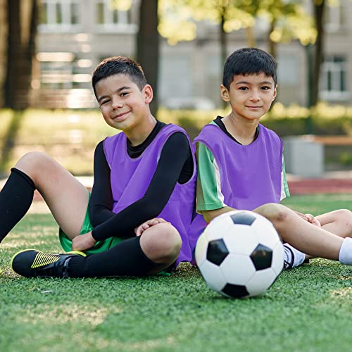 Image of Sintege 12 Pcs Soccer Pinnies Pennies Jersey Scrimmage Vest Sports Practice Jersey Mesh Basketball Vest for Youth Adult Kids