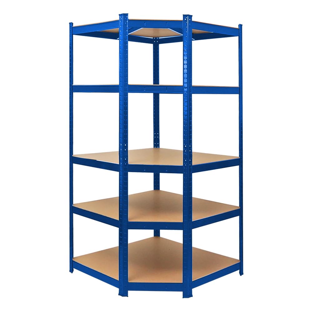 PROREGAL Mega Deal Eckregal Ragnar 1x: 180x90x60cm | Taurus 2X: 180x90x60cm Blau Fachlast 175kg, Kellerregal, Steckregal, Garagenregal, Lagerregal