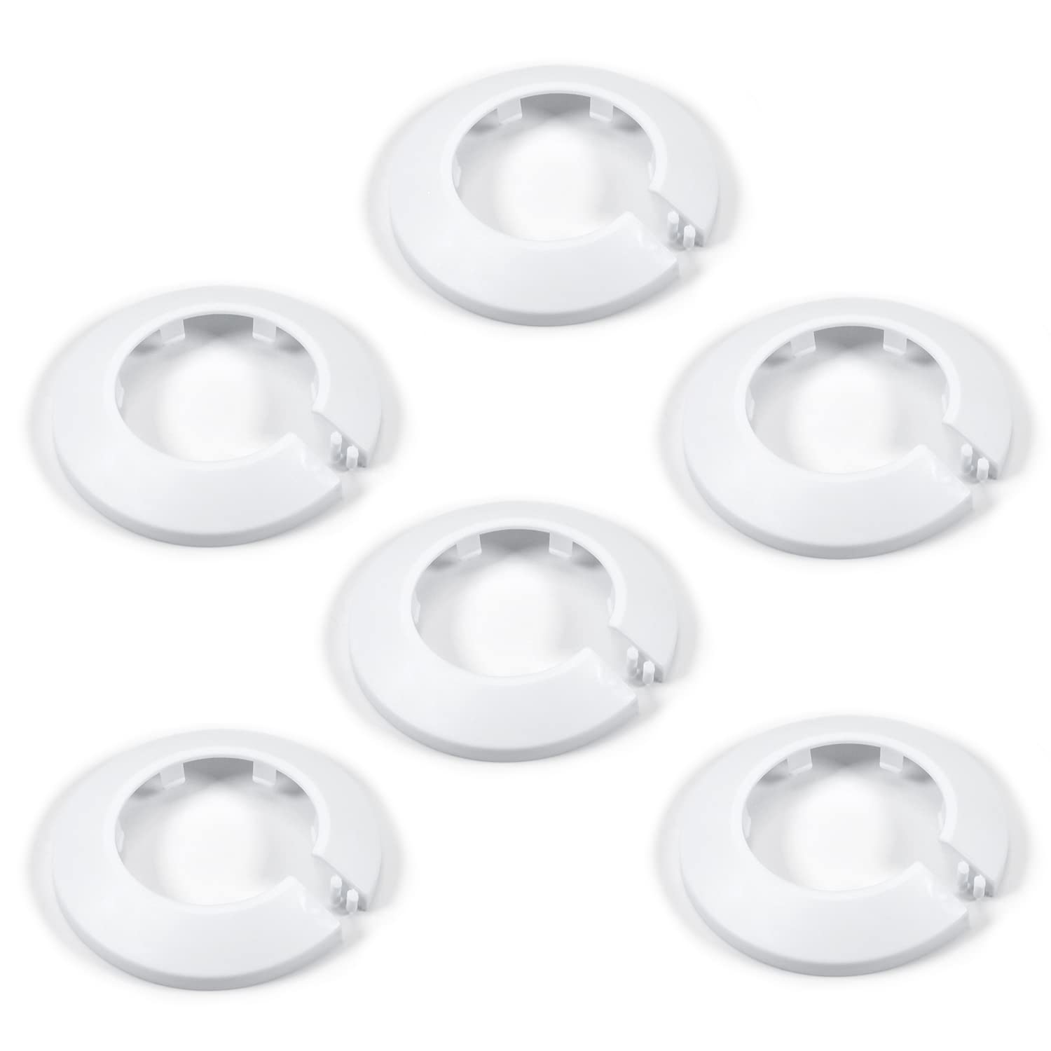 Mromax White 50Mm Pipe Cover, Pipe Collar Flange Pipe Hole Collars For Radiator, Wall Pipe Tube Decoration 6Pcs