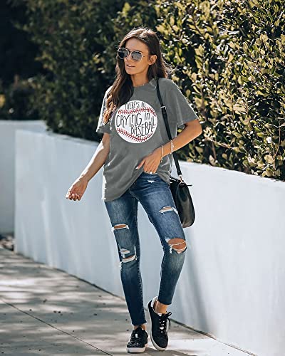 Theres No Crying in Baseball T Shirt Women Baseball Mom Graphic Tees Casual Short Sleeve Tops Baseball T-Shirt2