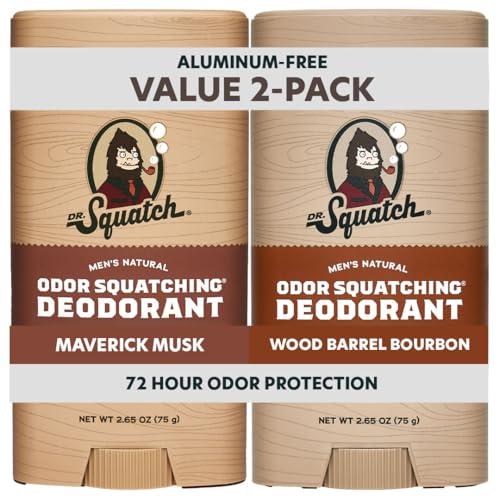Dr. Squatch Natural Men’s Deodorant – Aluminum Free Natural Deodorant Men with Charcoal &...