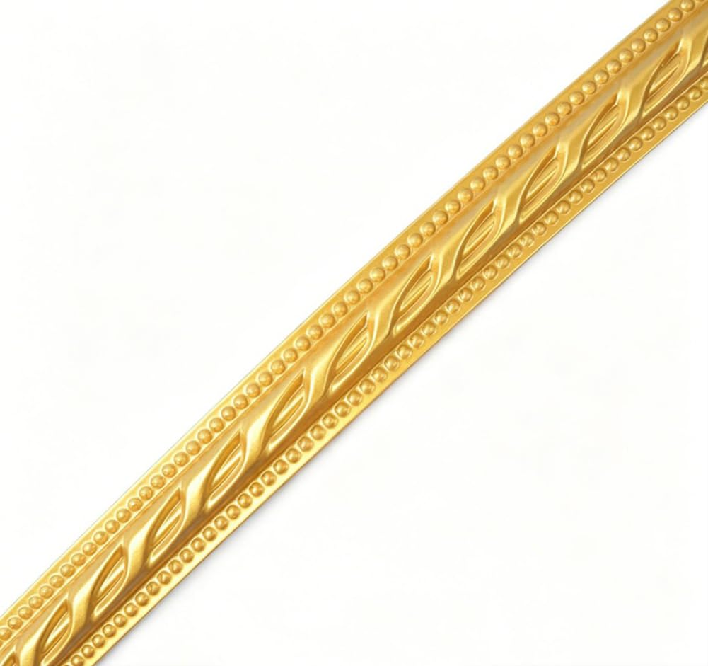 Tmapruvg Gold4 - 1.2Cm Wide 1.2Cm*3M Gold Flexible Molding Trim Wall Edging Line,Self Adhesive Peel And Stick Molding Ceiling Trim,Decorative Mirror Frame For Home Decor
