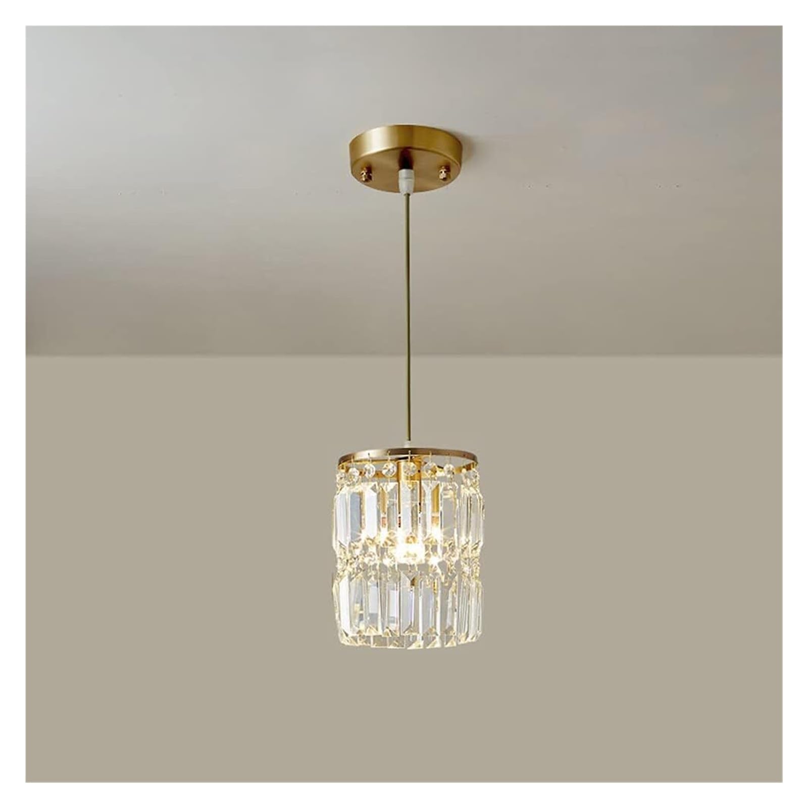 Suspension cristal rosace laiton luminaire moderne E27 salon