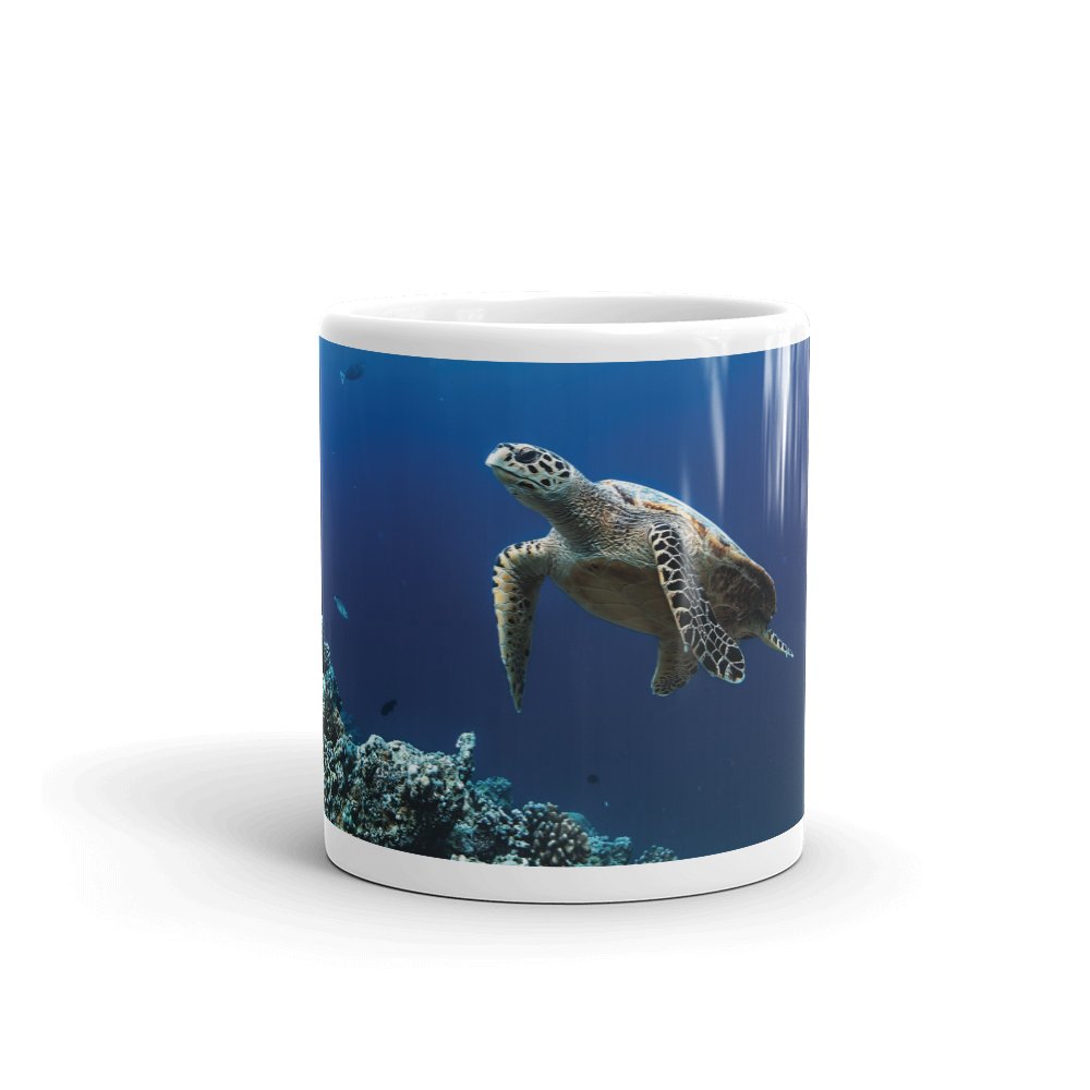 Dv Mugs Ltd Multi Underwater Turtle On Reef Mug - Scuba Diver Sea Creature Dive Diving #8209