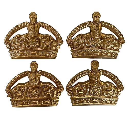 The King's Bay English Phone Booth Emblem Gold Royal Crown Box Set of Four