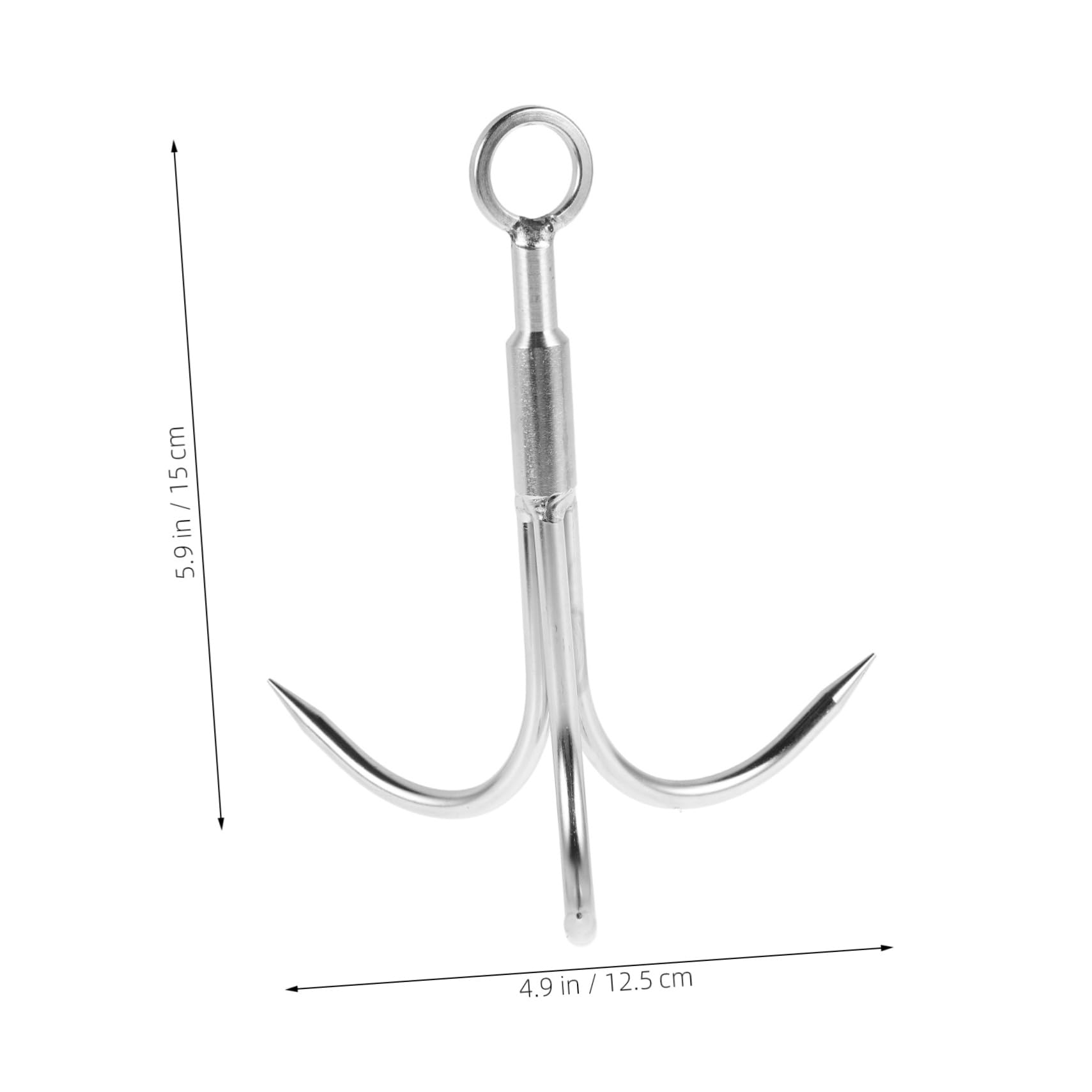 BESPORTBLE Gancho de Escalada de Acero Inoxidable de Tres Garras con Cuerda para Pesca y Actividades al Aire Libre