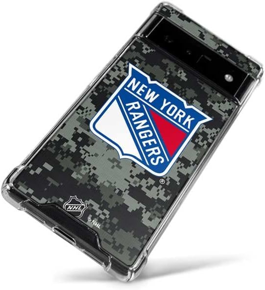 Skinit Clear Phone Case Compatible with Google Pixel 6 - Officially Licensed NHL New York Rangers Camo Design
