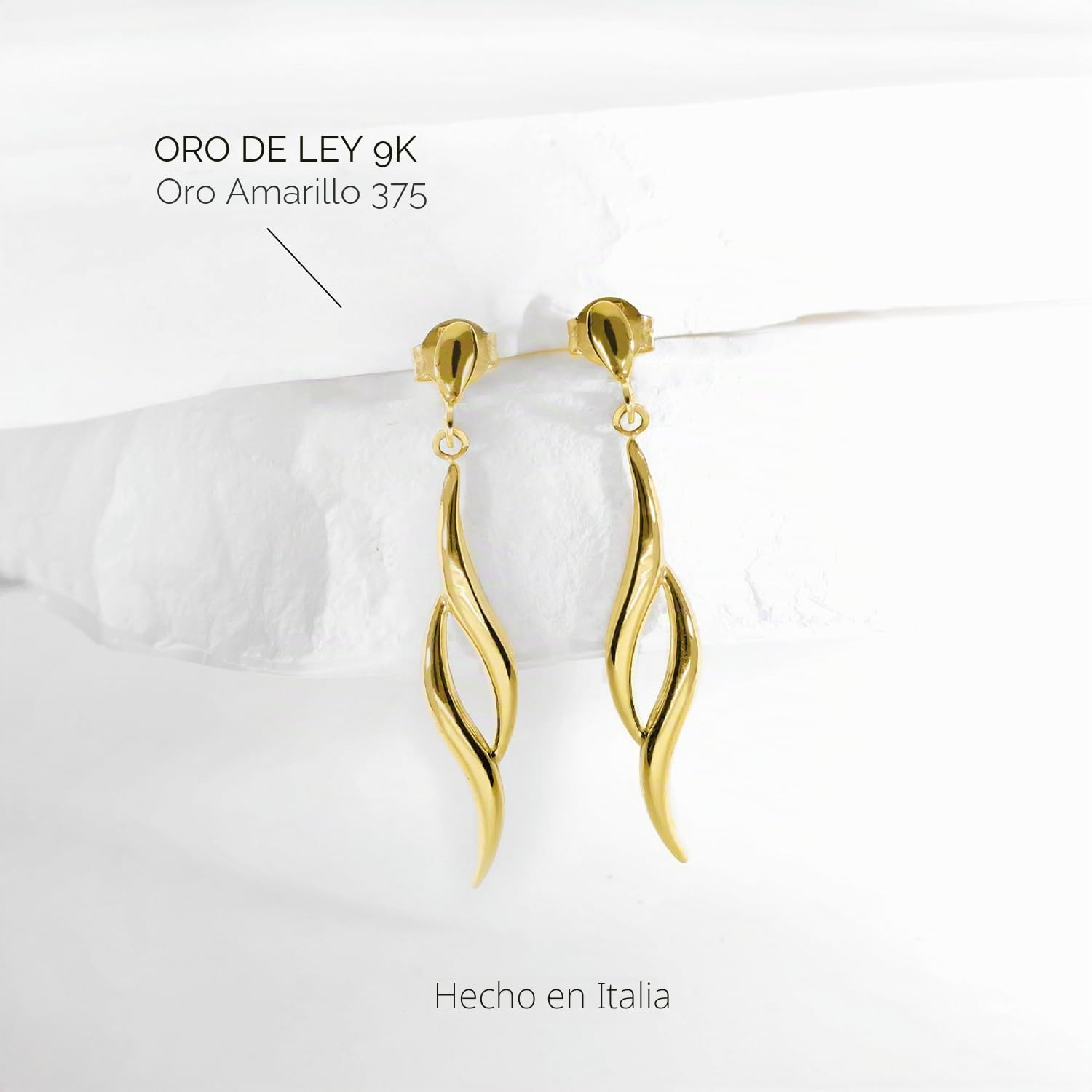Pendientes Largos de Oro 9k para Mujer