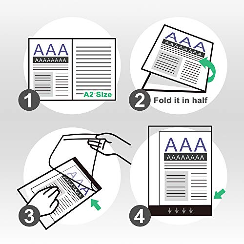 Plustek A3 Scanner Carrier Sheet (Scan A2 By Folding) - Protects Flimsy, Wrinkled Or Torn Papers, For Old Blueprint, Report, Newspaper, Crinkled Photos. #TOP2