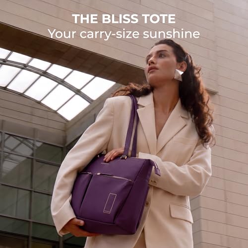 Image of MOKOBARA The Bliss Tote Bag for Women | Premium Nylon & Vegan Leather Office Handbag | Fits 15.6 Inch Laptop | Water Resistant Shoulder Bag with Detachable Strap