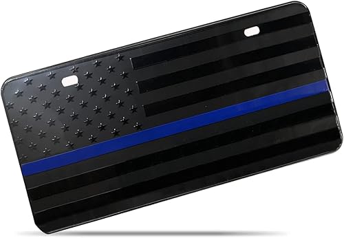 Zone Tech - Placa táctica de la bandera de Estados Unidos con línea azul fina, calidad premium, gruesa, duradera, monocromática, novedosa licencia