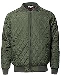 Youstar Casual Basic Quilted Bomber Jacket Olive Size S