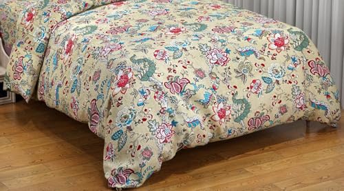 Image of Trance Home Linen 100% Cotton Printed Zippered ONLY Duvet Cover /Blanket Cover /Quilt Cover | Comforter Cover /Razai Cover | King Size with (102 x 110 Inch | Malhaar Red)
