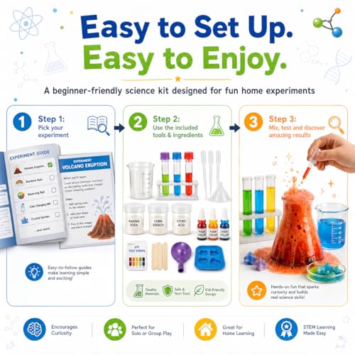 Image of FUN NATION Science Experiment Kit for Kids 7-14 Years, 155+ STEM Experiments Science Kit, DIY Chemistry & Physics Science Projects, Educational Activity Kit, Birthday and Return Gift for Boys & Girls
