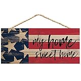 P. Graham Dunn My Home Sweet Home American Flag 10 x 4.5 Wood Wall Hanging Plaque Sign