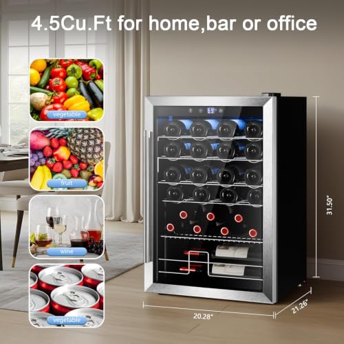 Image of Antarctic Star Beverage Refrigerator, 4.5 Cu.Ft Freestanding Mini fridge with Adjustable Temperature (32F-61F), Wine Fridge for Home, Bar and Office, Black
