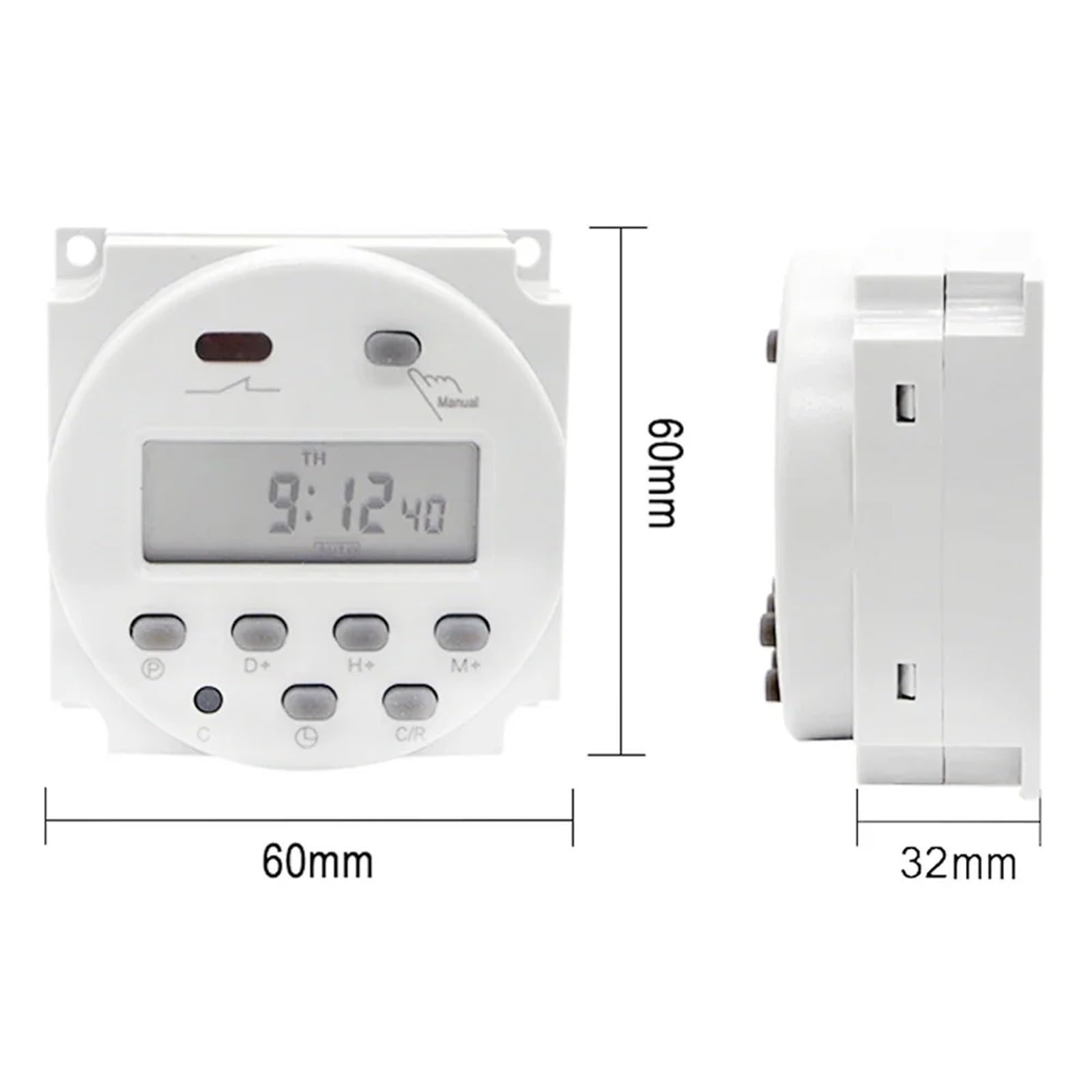 Temporizador Digital MT101 de 12 V y 220 V, Programador de relé programable semanal de 7 días, batería Recargable incorporada.(12VDC)