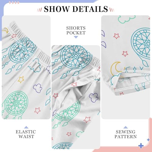 ZZXXB Dream Catcher Cloud Boys Long Pants Soft Trousers Elastic Waist Kids Lounge Bottoms with Pockets S-XL4