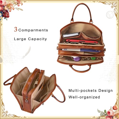 Banuce Vintage and Stylish Genuine Full Grains Italian Leather Briefcase for Women Laptop Bag Business Work Bag 7