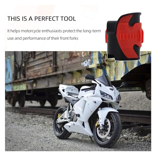 Image of 2 PCS Motorcycle Fork Seal Cleaner Tool, Front Fork Seal Cleaner Fits 45-55mm Seal Mate Oil Level, Universal Shock Absorber Repairing Tool for Dirt Bike Maintenance Device (Red)