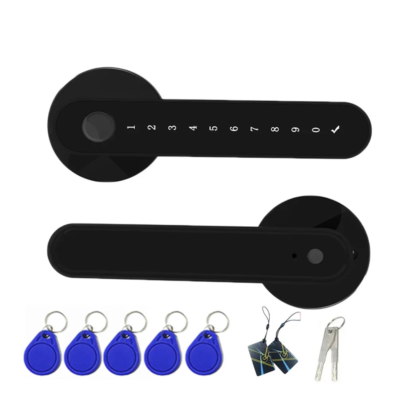 Smart Lock, Inteligentny zamek do drzwi 5 w 1 bezkluczykowy zamek z czytnikiem linii papilarnych dla 100 użytkowników Blokada Bluetooth Sterowanie Wi-Fi